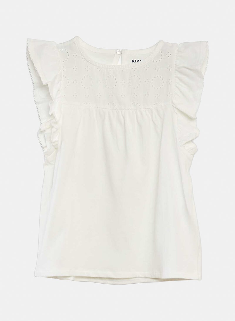 Kiabi Plain T-Shirt With Ruffled - Image 1